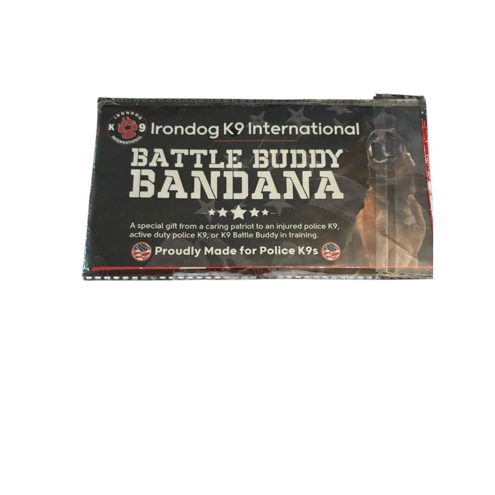 Battle Buddy Bandana Irondog K9 International Paw Print Police Red One Size